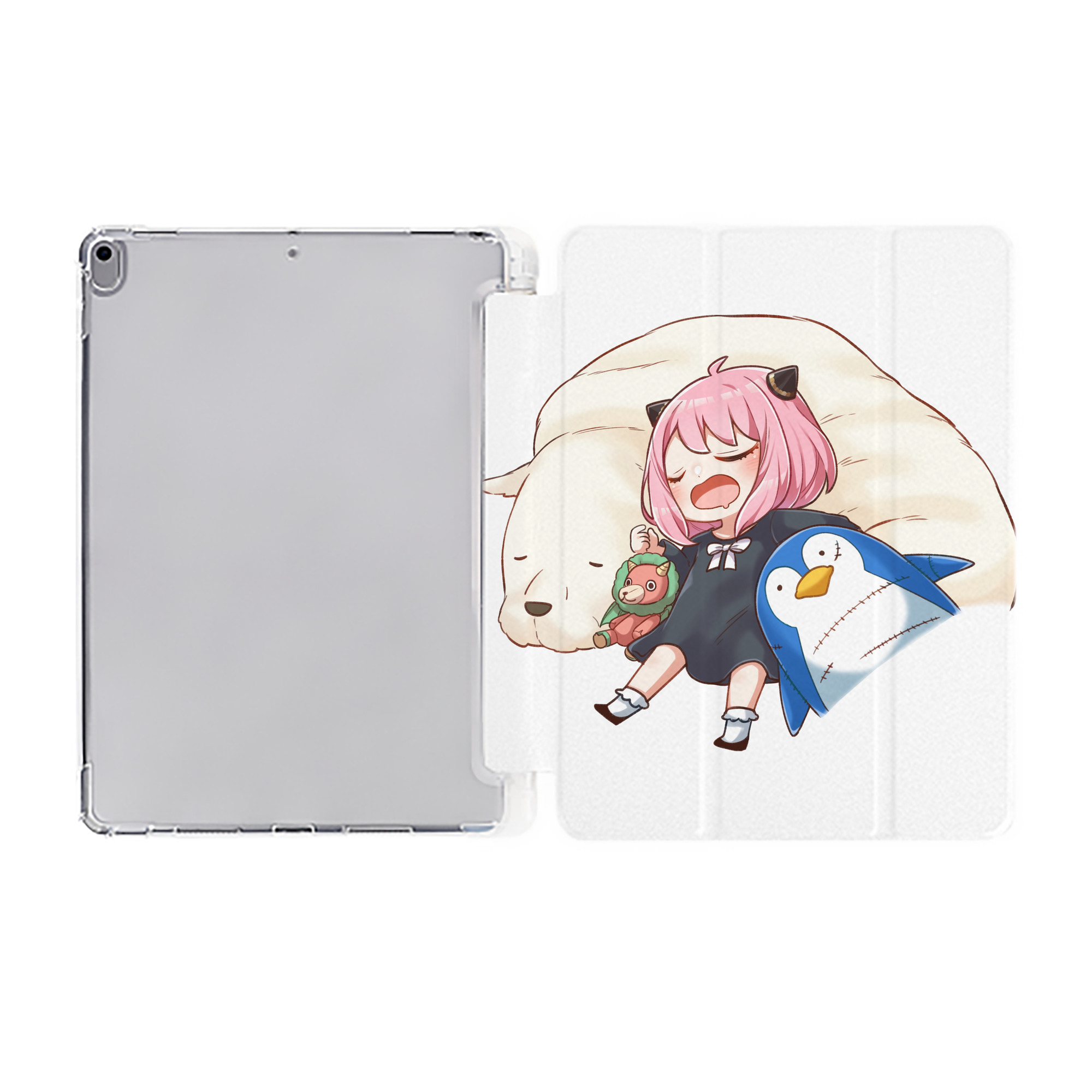 （画像用） SPY×FAMILY间谍家家酒 IPad ケース ペン収納付き 三つ折りスタンド PUレザー×シリコン 対応機種9.5/10.5/10.9インチ